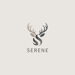 Deer head creative design logo vector template .