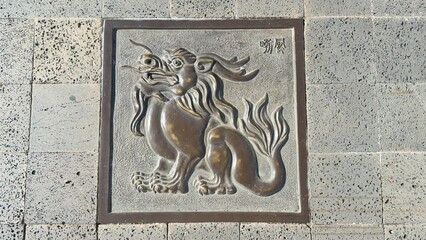 bas relief on the wall