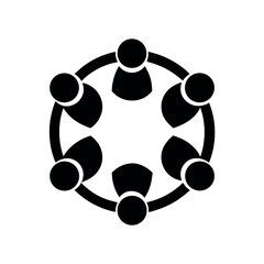 People in Circle Collaboration Icon Vector Illustration