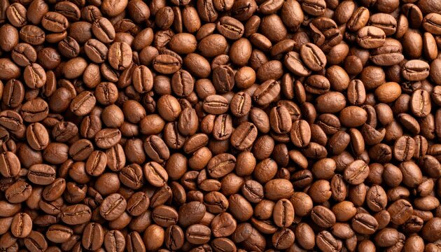 Close-up image of roasted coffee beans with a rich brown color and textured surface, filling the entire frame.