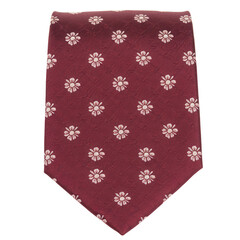 Burgundy tie with delicate floral design