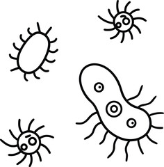 Cartoon Germs and Microbes Vector with Multiple Shapes
