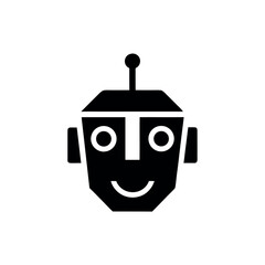 Fototapeta premium Robot Face Logo Icon Vector Illustration