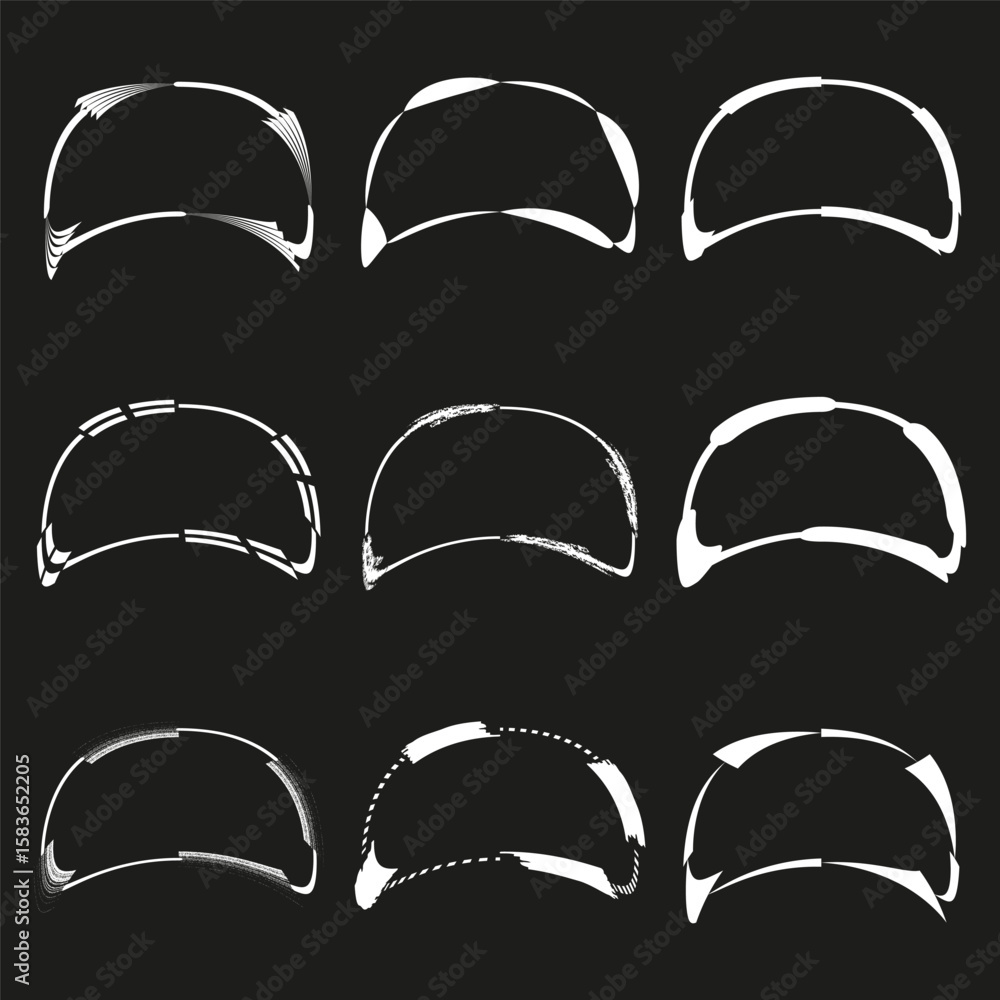 Poster abstract curve shapes. black vector elements. organic pattern illustration. stylized form collection