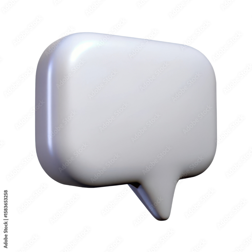Fototapete white speech bubble illustration 3d rendering message dialog communication icon chat sign talk bubbl