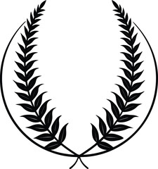 Horn Shaped Fern Crest Curving into Mirrored Leaves