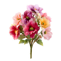 Fototapeta premium Vibrant mixed color floral arrangement isolated on transparent background