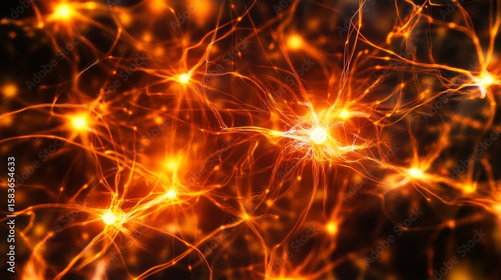 Poster illuminating neural network digital realm abstract visualization futuristic environment close-up vie