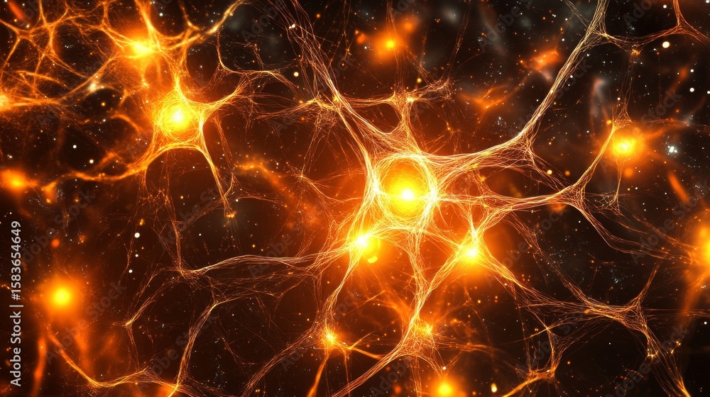 Poster illuminating neural network dynamics digital realm abstract art high-tech environment futuristic per
