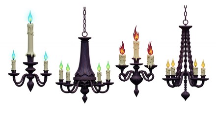 Collection of decorative antique chandeliers