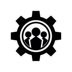Team Gear Collaboration Logo Icon Vector Illustration