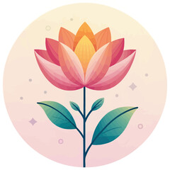 Lotus Flower Icon – Minimal Vector Design