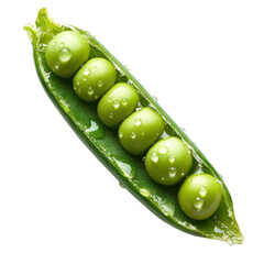 Fresh peas in a pod isolated on transparent background