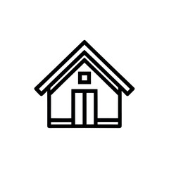 Tiny House Outline Logo Icon Vector Illustration