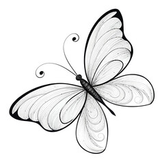 Modern Minimal Butterfly Icon – Vector Illustration