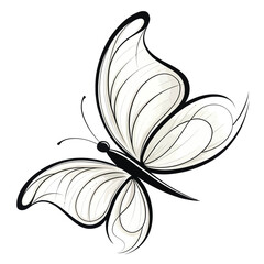 Minimalist Butterfly Illustration on White Background