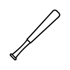 Obraz premium silhouette of baseball bat vector icon illustration line art on white background sport action 