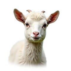 Fototapeta premium Goat isolated on transparent background, detailed farm animal cutout, natural and clean image