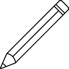 Minimalist Line Drawing of a Carpenter's Pencil
