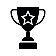 Trophy with Star Inside Icon Vector Illustration