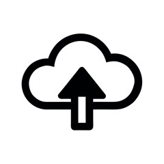 Upload Icon in Cloud Outline Vector Illustration