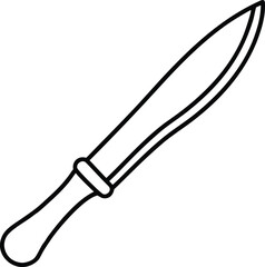 Monochrome Outline of a Wood Carving Gouge with Curved Blade