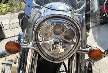 Motorcycle headlight with turn signals