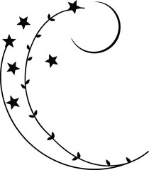 Moon Shaped Line Ornament Formed from Vine Tails