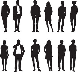 Silhouette of Standing person vector 