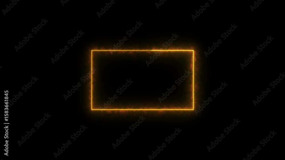 Aufkleber abstract neon rectangle frame animation. burning neon lights frame box animation seamless loop, alph