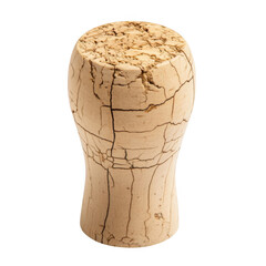 Cracked cork stopper isolated on transparent background