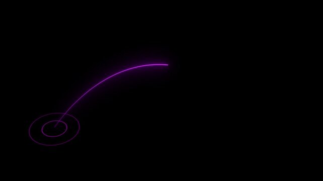 Neon line arrow rising up on black background. Neon line raising business arrow on black background.Animated Financial Growth Graph.4k, video , black, background,