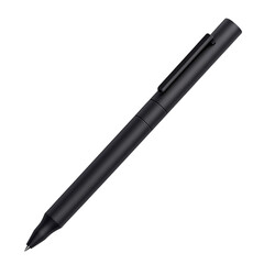 Elegant black pen on a dark surface isolated on transparent background