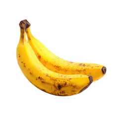 A healthy bunch of ripe, yellow bananas, fresh tropical fruit isolated on a white background