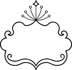 Ornamental Frame with a Top Crown and Bottom Floral Base