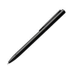 Elegant black pen on a dark surface isolated on transparent background