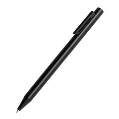 Elegant black pen on a dark surface isolated on transparent background