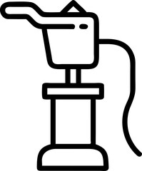 water pump outline vector icon on white or transparent background. plumbing tools. Editable and Printable sticker.