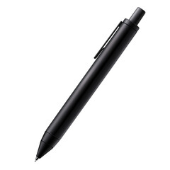 Elegant black pen on a dark surface isolated on transparent background