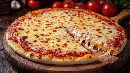 A cheesy pizza slice with melted mozzarella