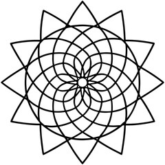 Obraz premium Geometric Mandala Minimalist Line Art Design