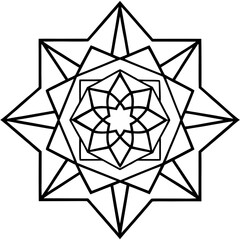 Geometric Mandala Minimalist Line Art Design