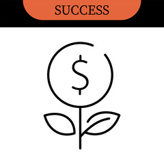 Obraz premium Success and Growth Editable Icons set. Vector illustration in modern thin line style of business icons: personal, professional, and financial growth, progress, career. Pictograms and infographics