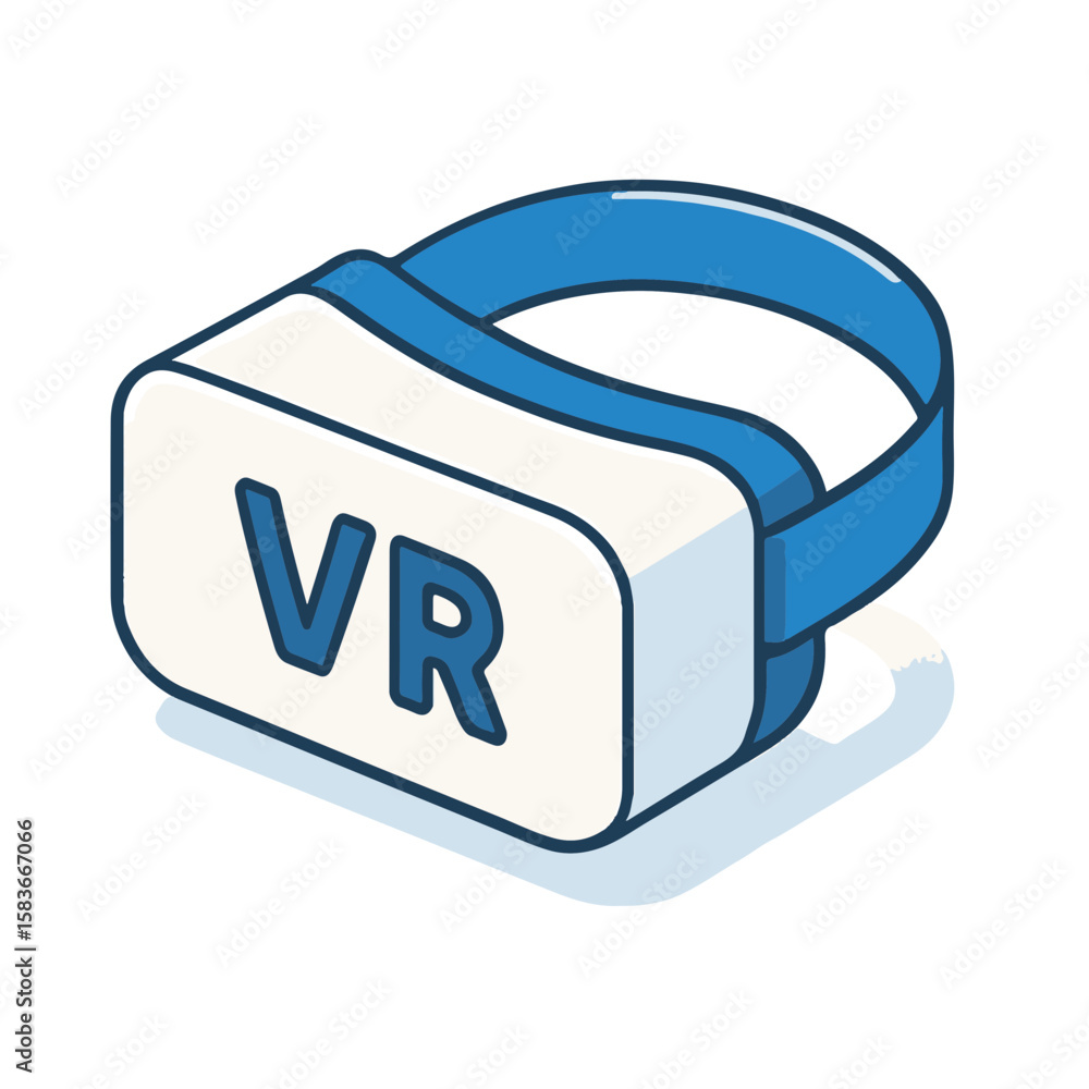 Poster vr headset features a sleek design with a transparent background. vr headset displays isometric icon