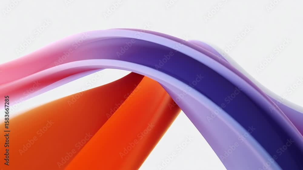 Poster colourful ribbon abstract: an abstract image featuring a colourful ribbon intertwining and curving i