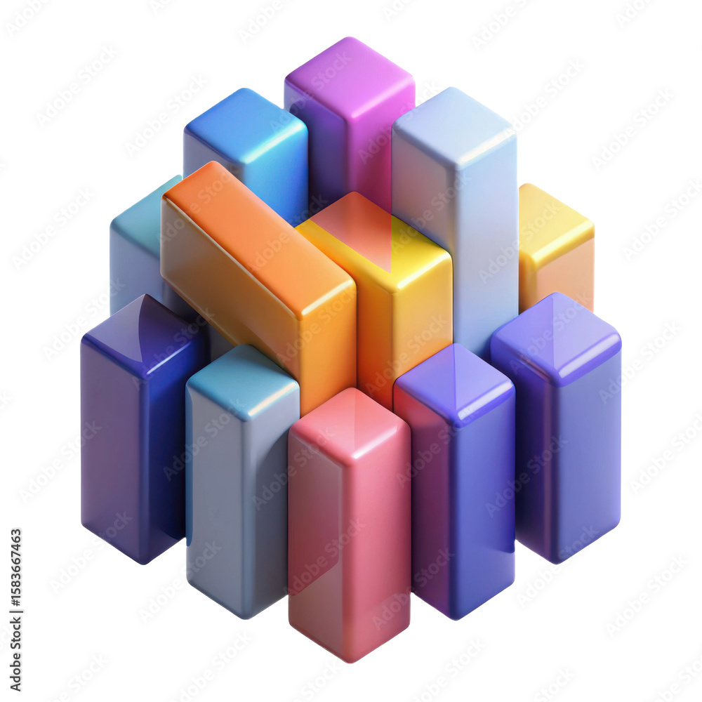 Aufkleber colorful abstract blocks background design concept for wallpaper and graphic design elements render 