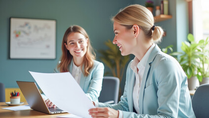 two office workers with documents