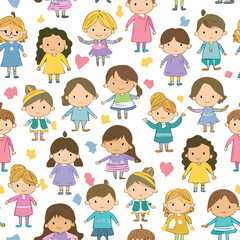 Seamless Set of Colorful Children&rsquo;s Pencil Doodle Vector &ndash; Hand-Drawn EPS Background Pattern