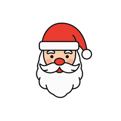 A charming illustration of Santa Claus's face, filled with joy and cheer. 