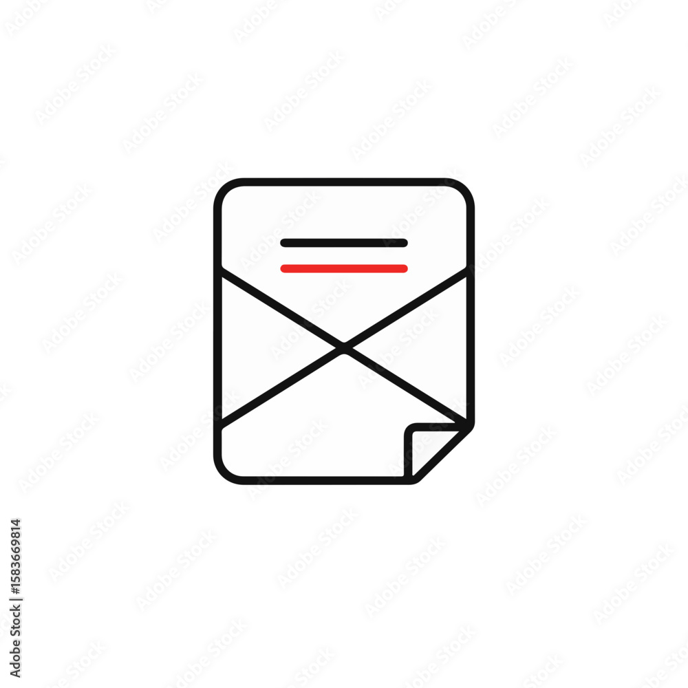 Poster an open envelope with a letter inside. a simple graphic design suitable for various uses.